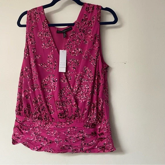 White House Black Market Pink Floral Blouse - Picture 1 of 7